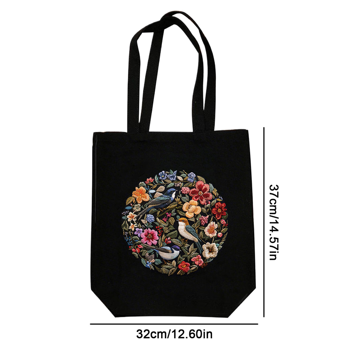 Flowers And Birds - DIY Embroidery Cross Stitch Kit with Pattern Cotton Threads Needles Hoop 32×37CM/12.60×14.57in