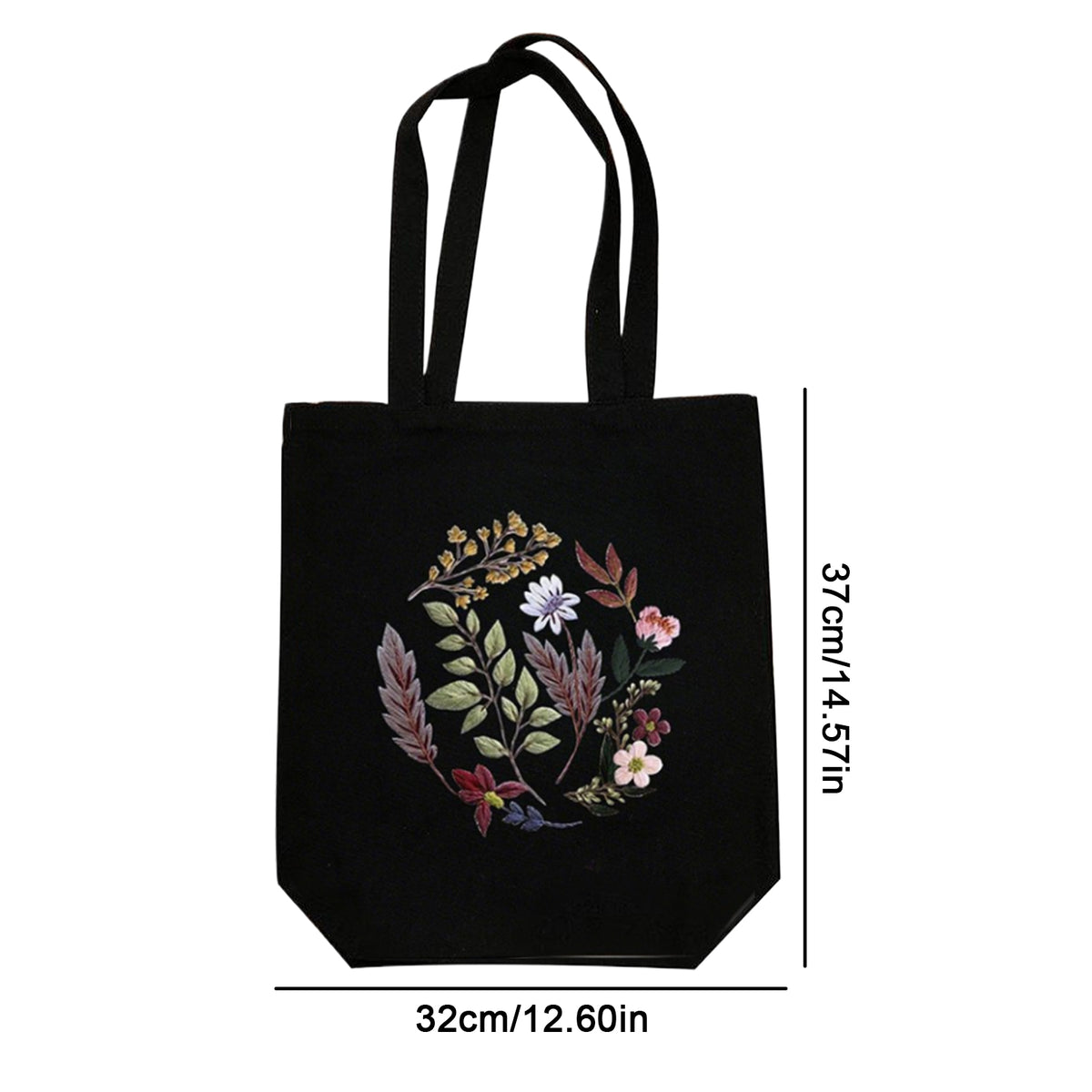 Flowers And Grass - DIY Embroidery Cross Stitch Kit with Pattern Cotton Threads Needles Hoop 32×37CM/12.60×14.57in