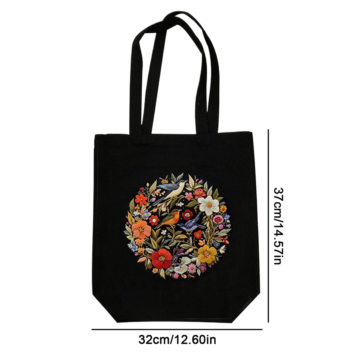 Flowers And Birds - DIY Embroidery Cross Stitch Kit with Pattern Cotton Threads Needles Hoop 32×37CM/12.60×14.57in