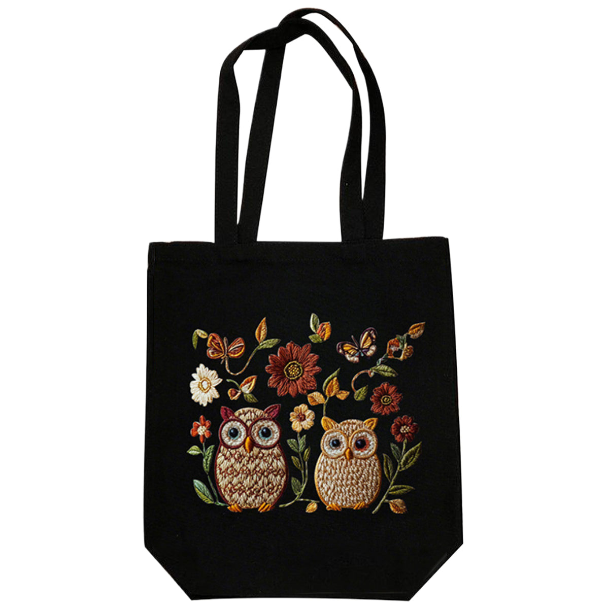 Two Owls - DIY Embroidery Cross Stitch Kit with Pattern Cotton Threads Needles Hoop 32×37CM/12.60×14.57in