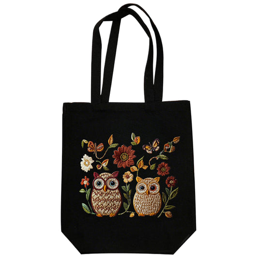 Two Owls - DIY Embroidery Cross Stitch Kit with Pattern Cotton Threads Needles Hoop 32×37CM/12.60×14.57in