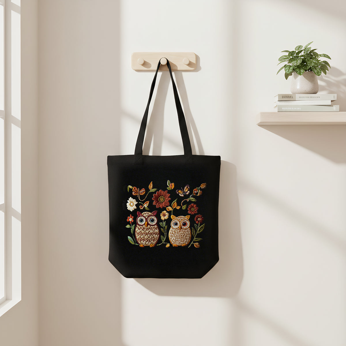 Two Owls - DIY Embroidery Cross Stitch Kit with Pattern Cotton Threads Needles Hoop 32×37CM/12.60×14.57in