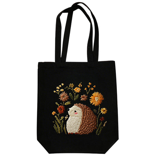 Hedgehog And Flower - DIY Embroidery Cross Stitch Kit with Pattern Cotton Threads Needles Hoop 32×37CM/12.60×14.57in