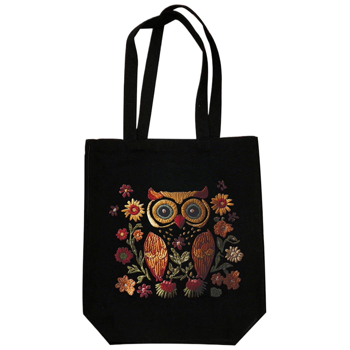 Eule – DIY-Stickpackung Kreuzstich-Set mit Zählmuster, Baumwollgarnen, Nadeln und Stickrahmen 32×37 cm