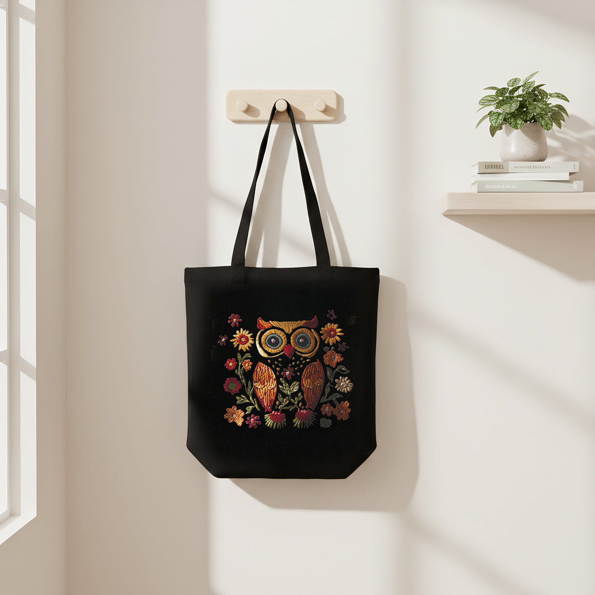Eule – DIY-Stickpackung Kreuzstich-Set mit Zählmuster, Baumwollgarnen, Nadeln und Stickrahmen 32×37 cm