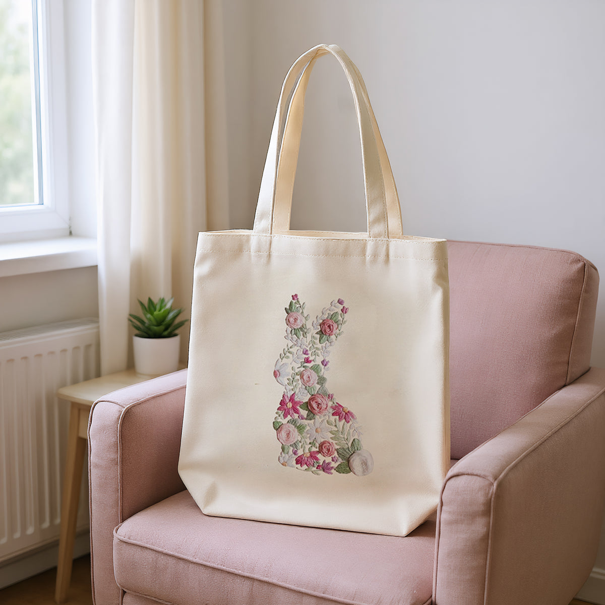 Rabbit - DIY Embroidery Cross Stitch Kit with Pattern Cotton Threads Needles Hoop 32×37CM/12.60×14.57in
