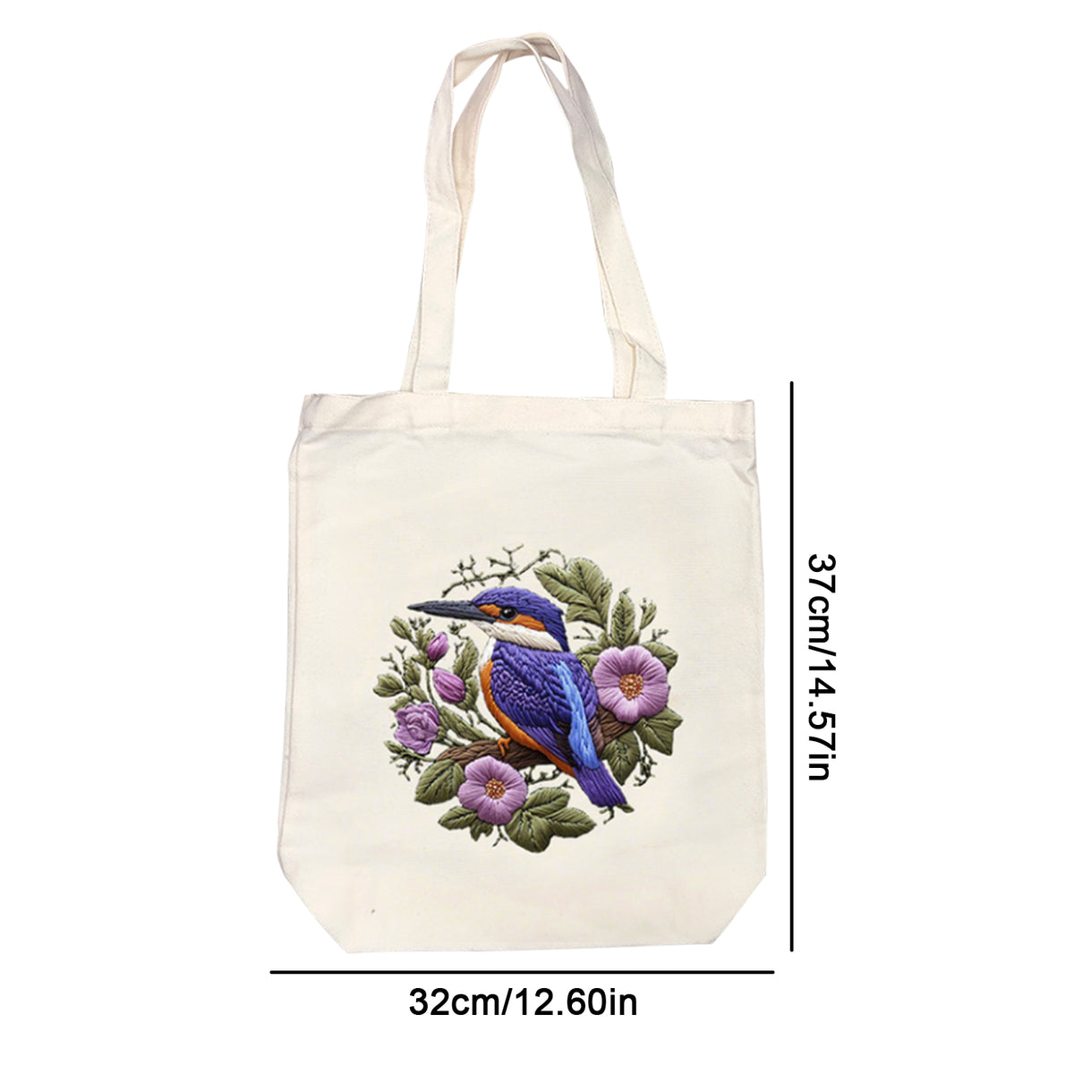 Flowers And Birds - DIY Embroidery Cross Stitch Kit with Pattern Cotton Threads Needles Hoop 32×37CM/12.60×14.57in