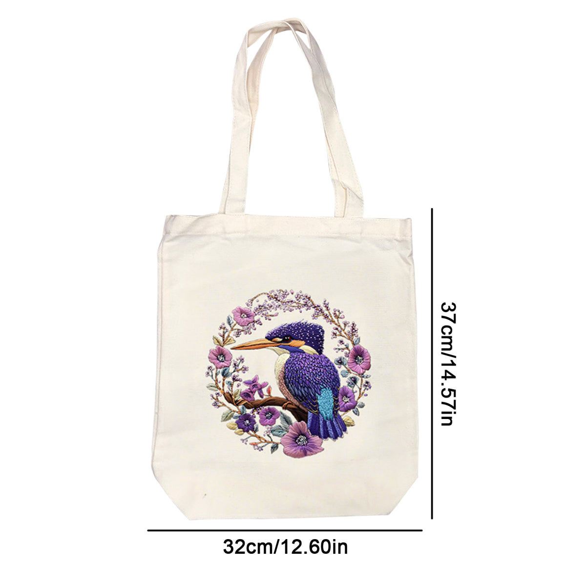 Flowers And Birds - DIY Embroidery Cross Stitch Kit with Pattern Cotton Threads Needles Hoop 32×37CM/12.60×14.57in