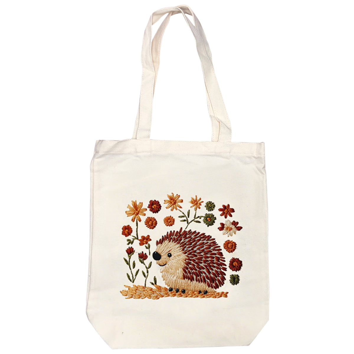 Hedgehog And Flower - DIY Embroidery Cross Stitch Kit with Pattern Cotton Threads Needles Hoop 32×37CM/12.60×14.57in