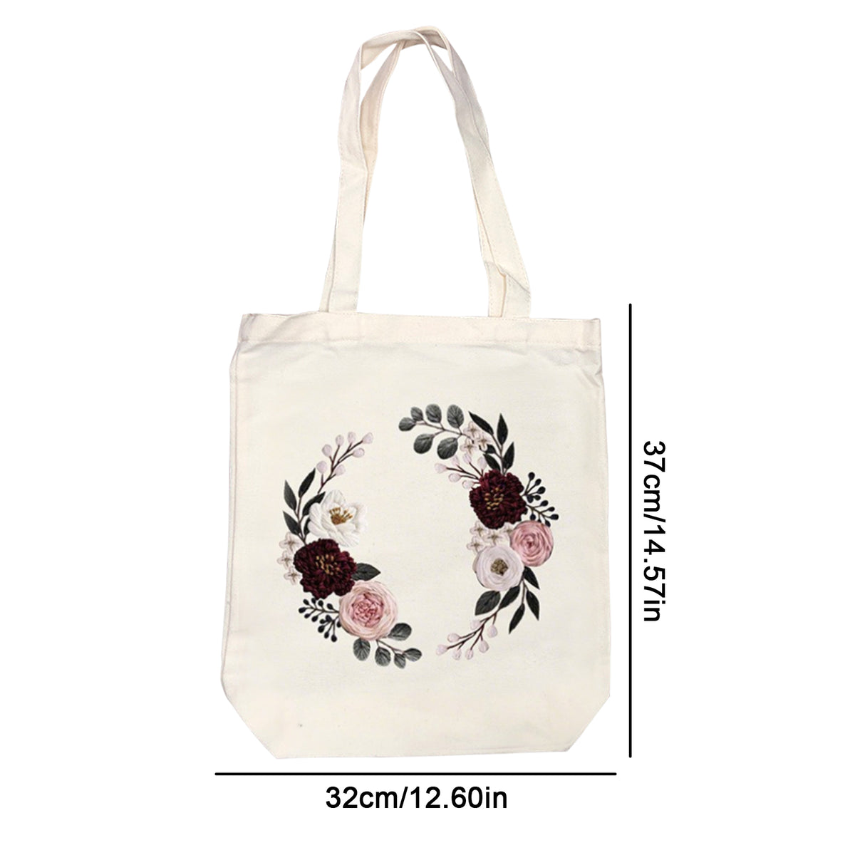 Wreath - DIY Embroidery Cross Stitch Kit with Pattern Cotton Threads Needles Hoop 32×37CM/12.60×14.57in