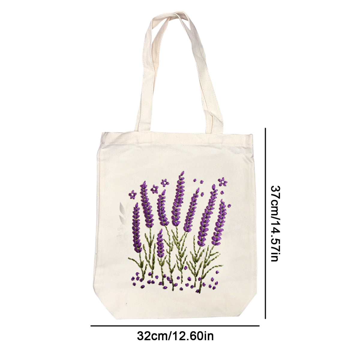 Lavendel – DIY-Stickset für Kreuzstich mit Muster, Baumwollgarnen, Nadeln und Stickrahmen, 32 × 37 cm / 12,60 × 14,57 Zoll