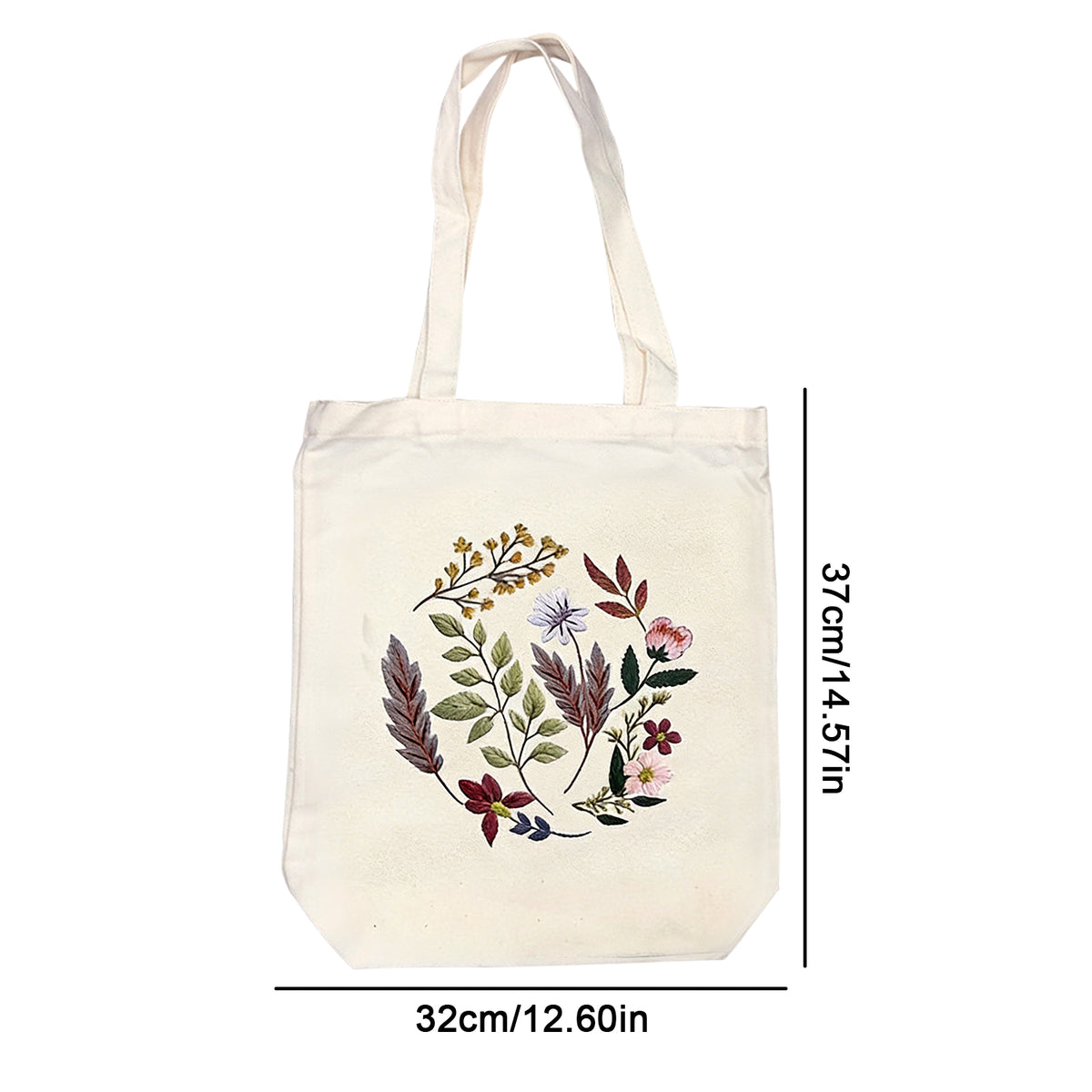 Flowers And Grass - DIY Embroidery Cross Stitch Kit with Pattern Cotton Threads Needles Hoop 32×37CM/12.60×14.57in