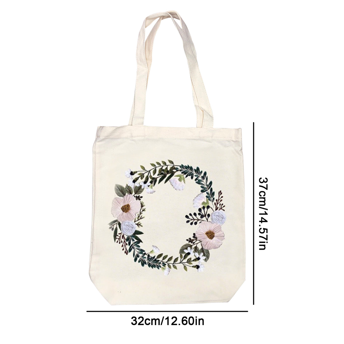 Flowers And Grass - DIY Embroidery Cross Stitch Kit with Pattern Cotton Threads Needles Hoop 32×37CM/12.60×14.57in