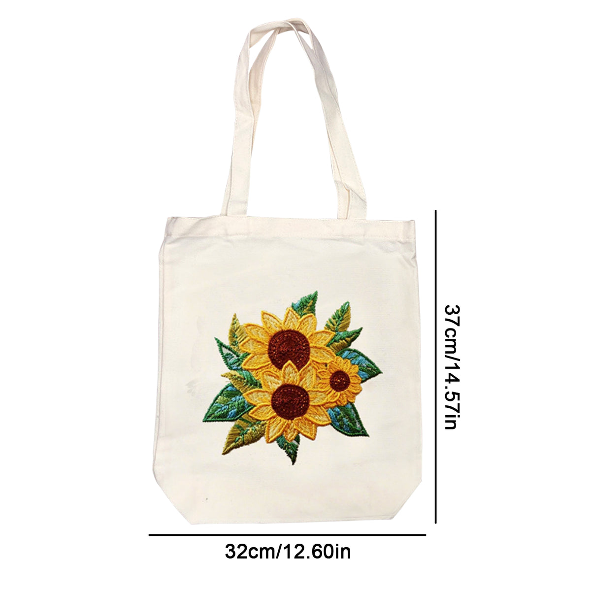 Sunflower - DIY Embroidery Cross Stitch Kit with Pattern Cotton Threads Needles Hoop 32×37CM/12.60×14.57in