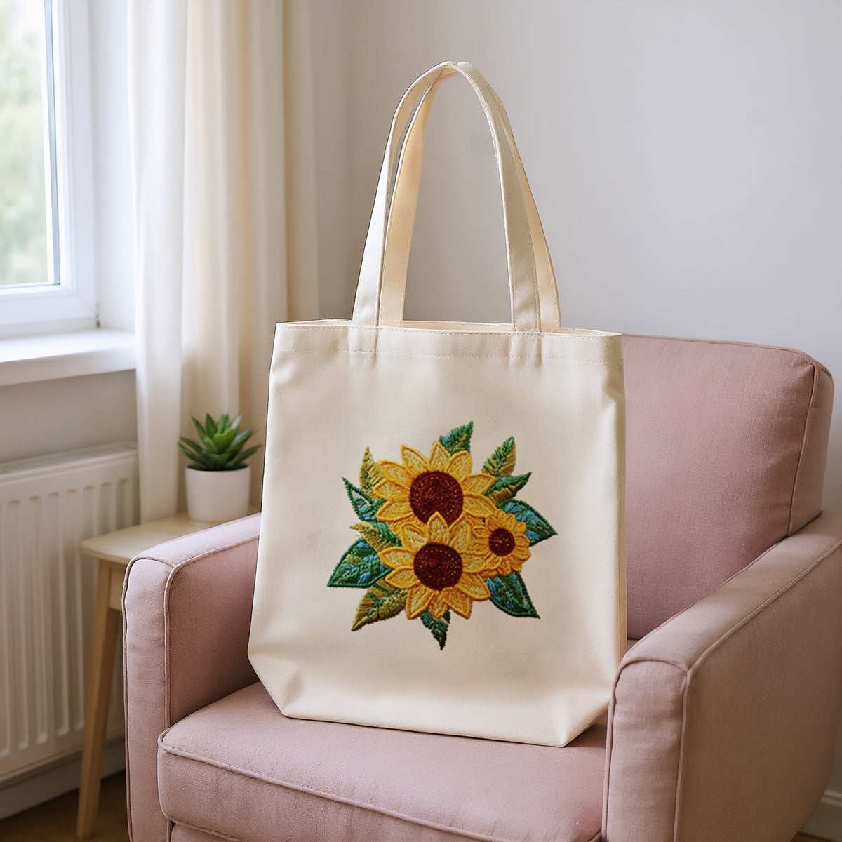 Sunflower - DIY Embroidery Cross Stitch Kit with Pattern Cotton Threads Needles Hoop 32×37CM/12.60×14.57in