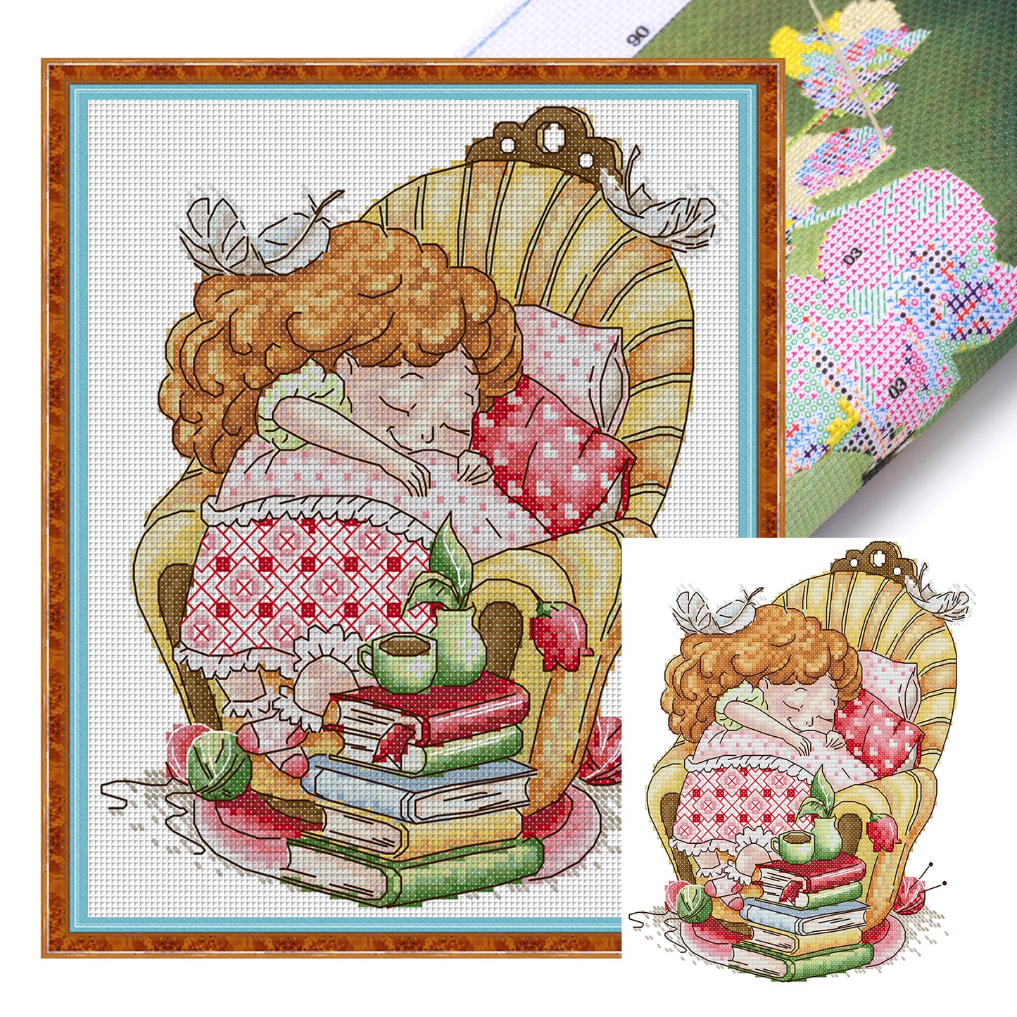 Wish You Sweet Dreams - Partial 14CT Stamped Cross Stitch 21x27CM - Joy Sunday Backstitch+Half Cross Stitch