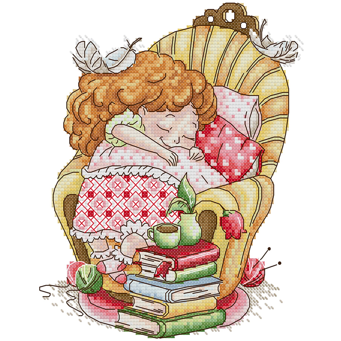 Wish You Sweet Dreams - Partial 14CT Stamped Cross Stitch 21x27CM - Joy Sunday Backstitch+Half Cross Stitch