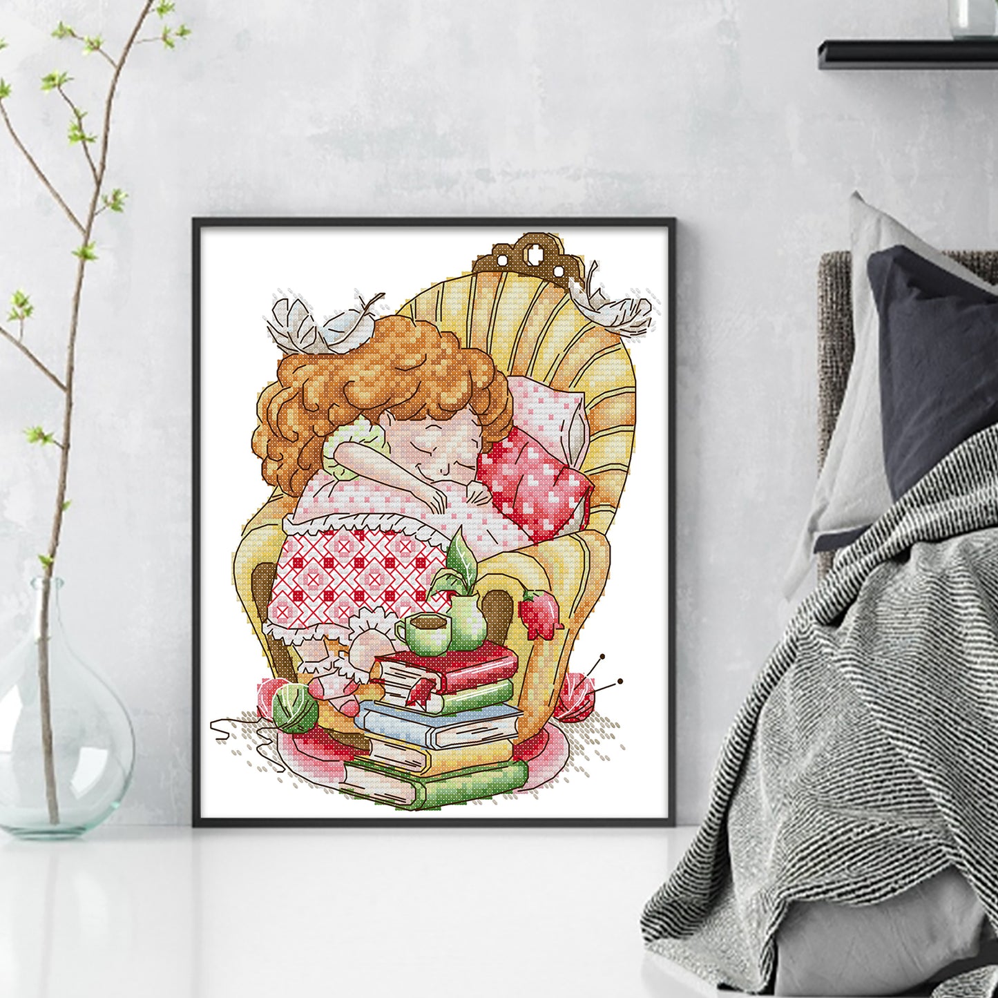 Wish You Sweet Dreams - Partial 14CT Stamped Cross Stitch 21x27CM - Joy Sunday Backstitch+Half Cross Stitch