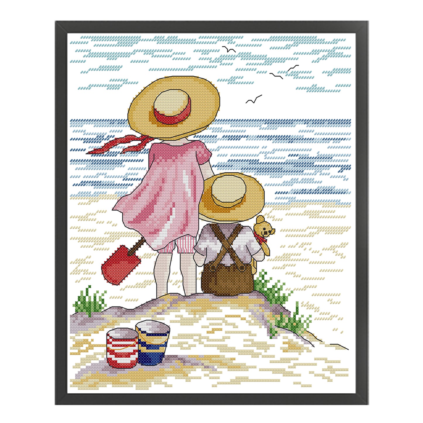 Across The Strait - Partial 14CT Stamped Cross Stitch 27x32CM - Joy Sunday Backstitch+Half Cross Stitch