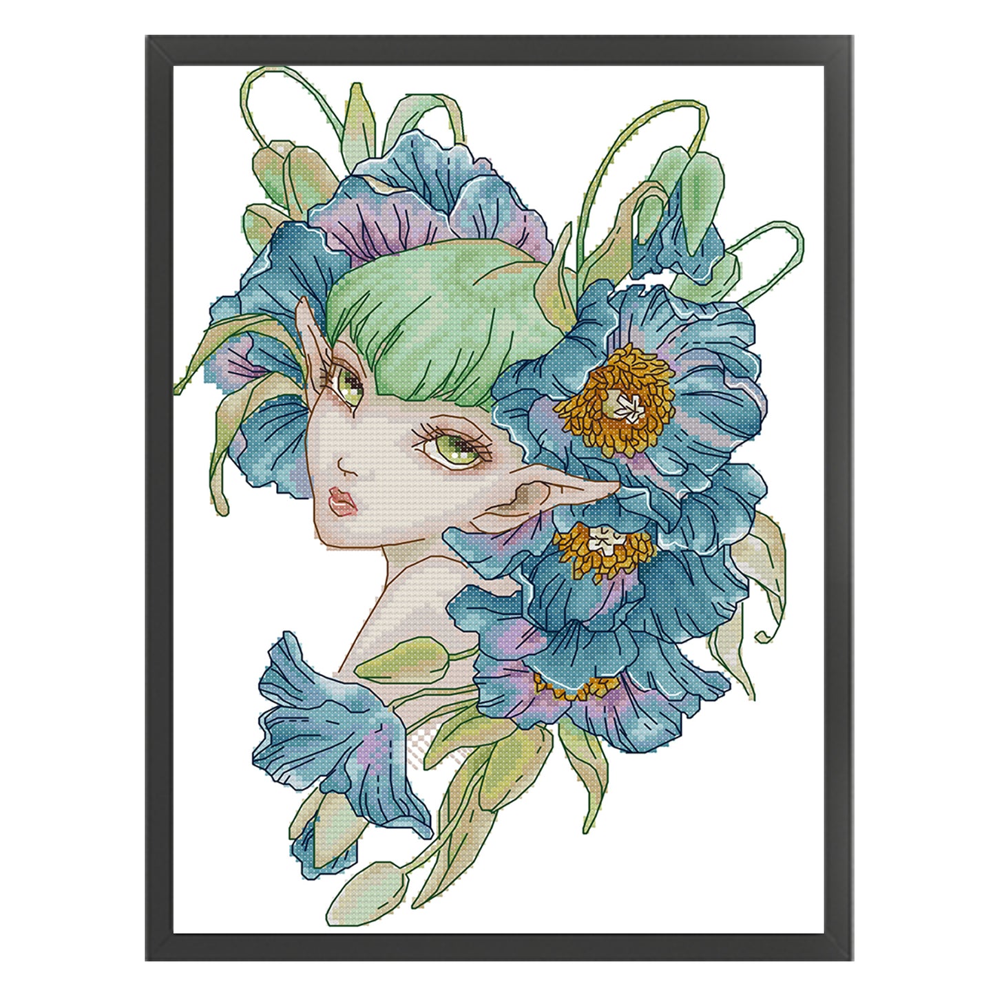 Orchid Fairy - Partial 14CT Stamped Cross Stitch 26x34CM - Joy Sunday Backstitch+Half Cross Stitch
