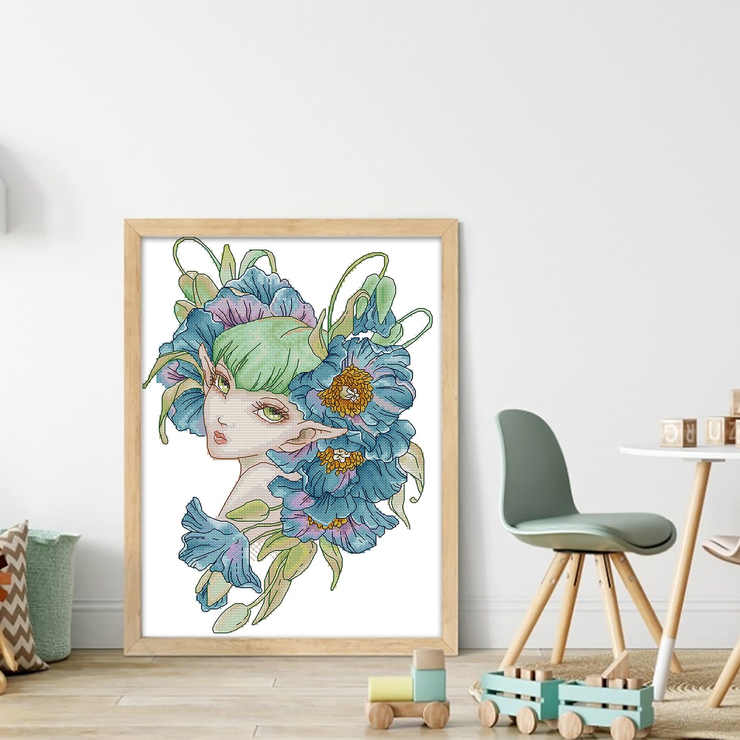 Orchid Fairy - Partial 14CT Stamped Cross Stitch 26x34CM - Joy Sunday Backstitch+Half Cross Stitch