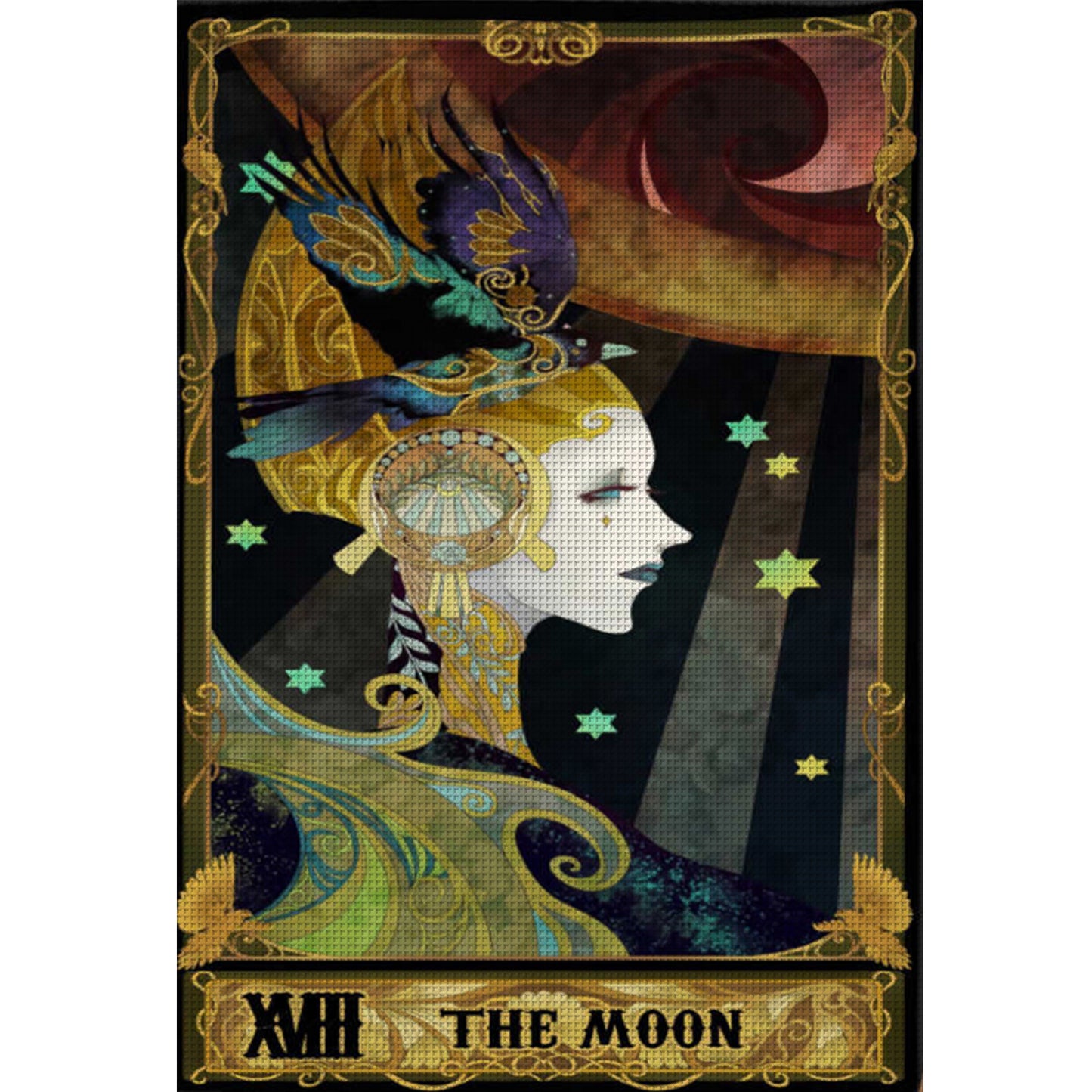 Tarot Series - The Moon - Full 11CT Stamped Cross Stitch 50x70CM - Huacan