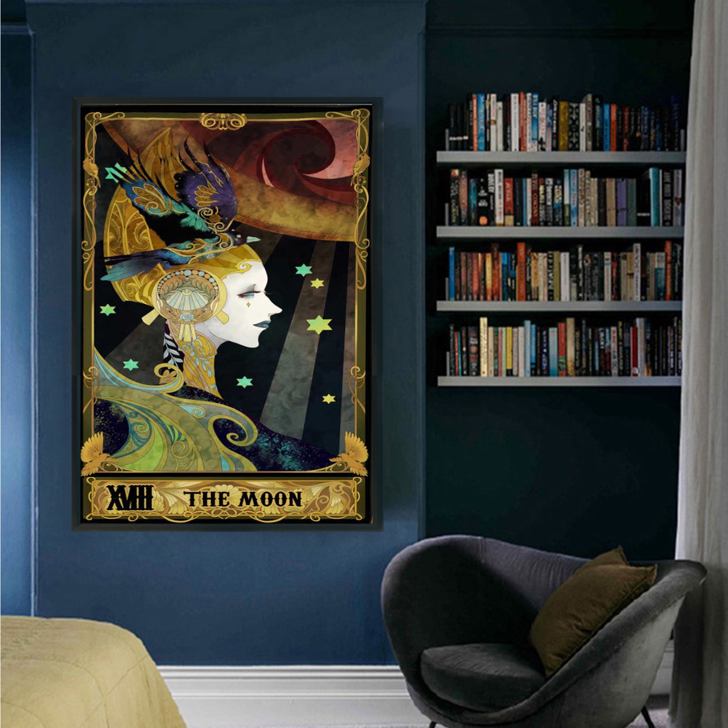 Tarot Series - The Moon - Full 11CT Stamped Cross Stitch 50x70CM - Huacan