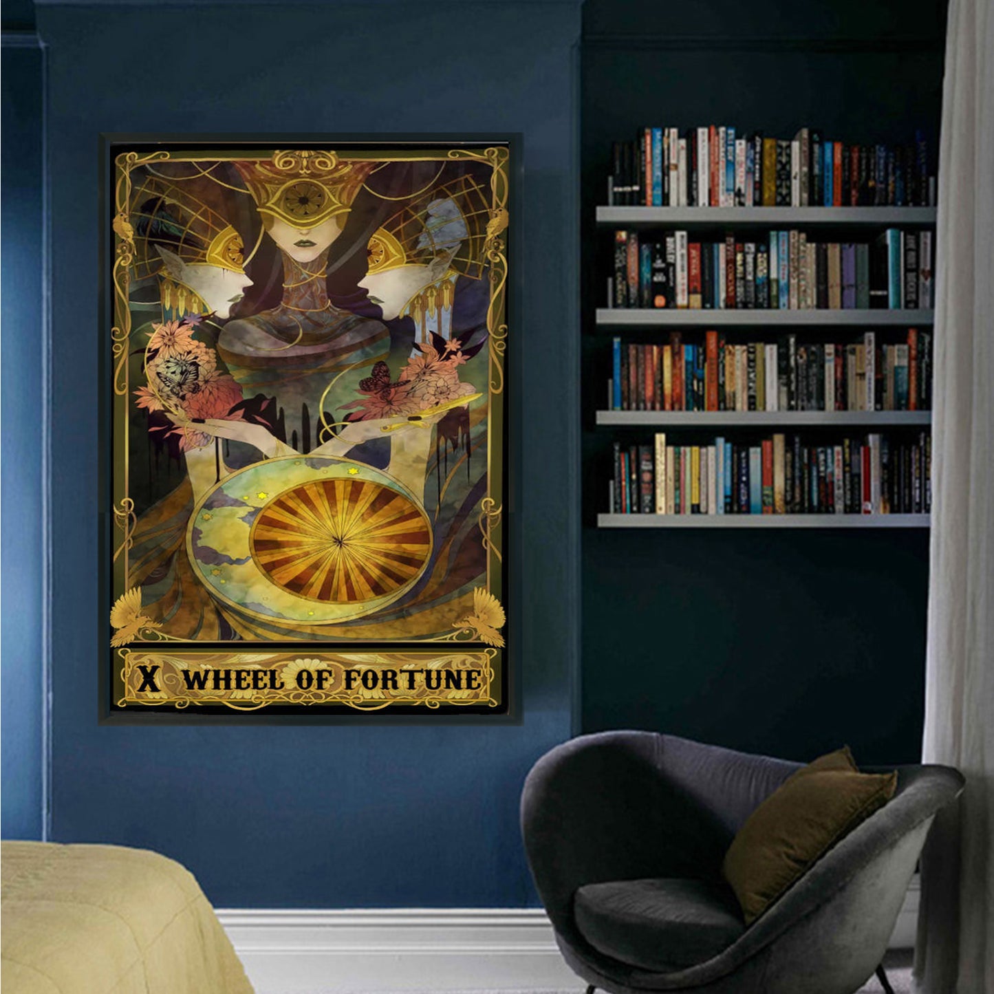 Tarot Series - Wheel Of Fortune - Full 11CT Stamped Cross Stitch 50x70CM - Huacan