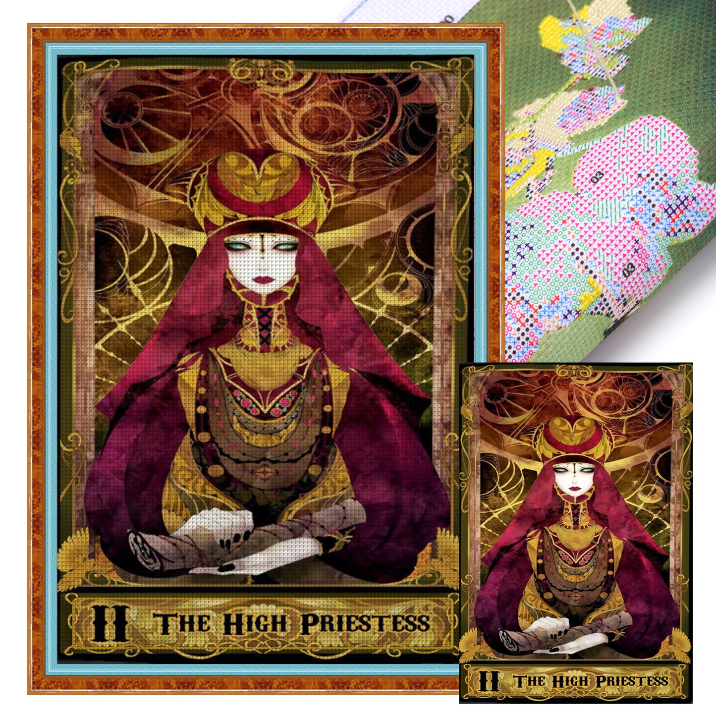 Tarot Series - The High Priestess - Full 11CT Stamped Cross Stitch 50x70CM - Huacan