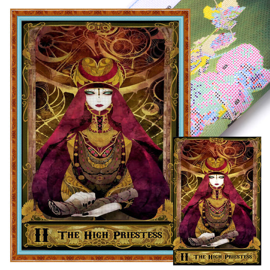Tarot Series - The High Priestess - Full 11CT Stamped Cross Stitch 50x70CM - Huacan