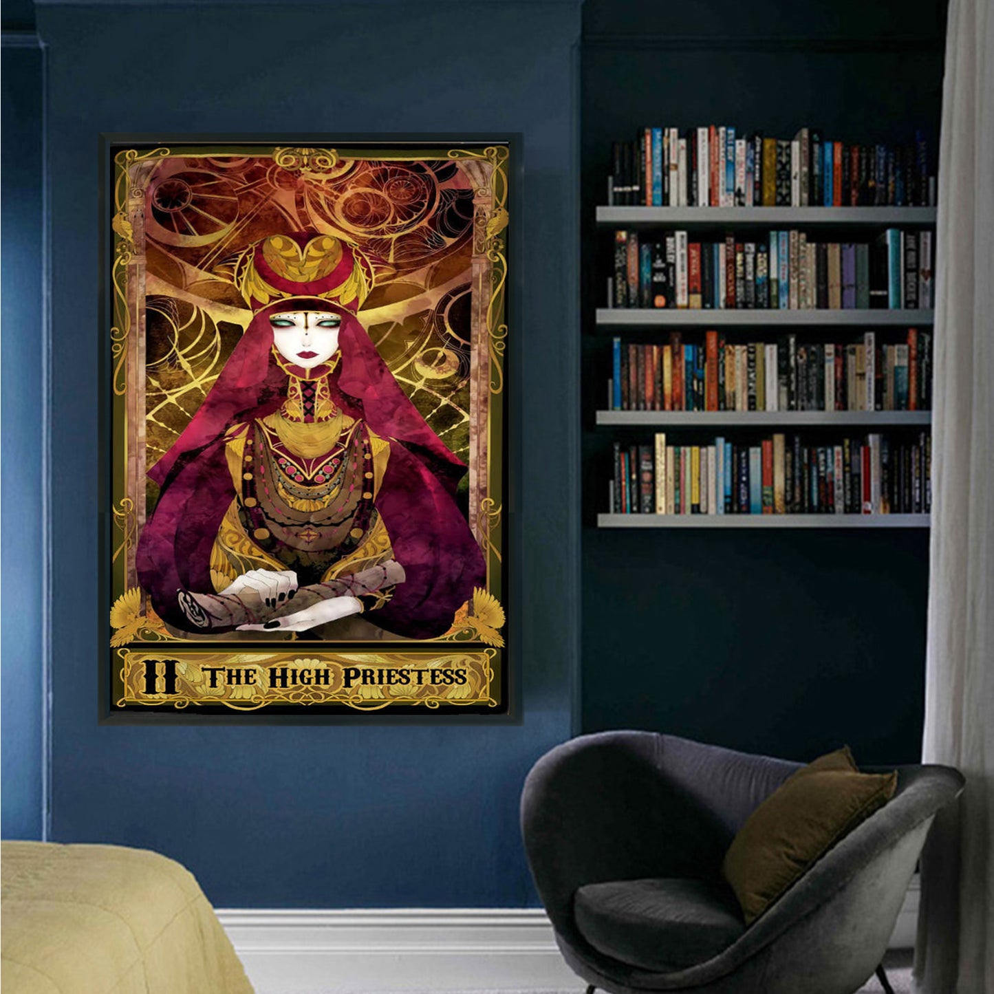 Tarot Series - The High Priestess - Full 11CT Stamped Cross Stitch 50x70CM - Huacan