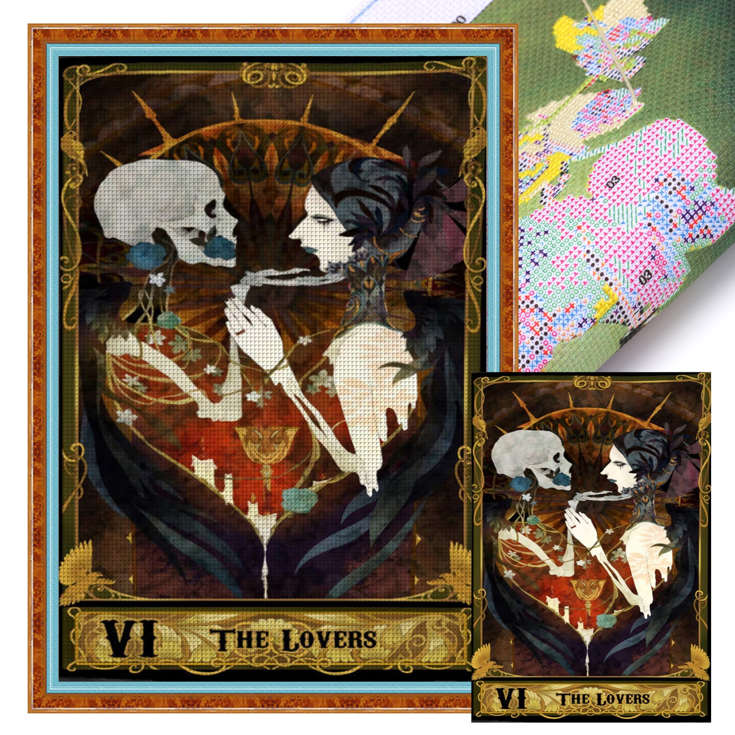 Tarot Series - The Lovers - Full 11CT Stamped Cross Stitch 50x70CM - Huacan
