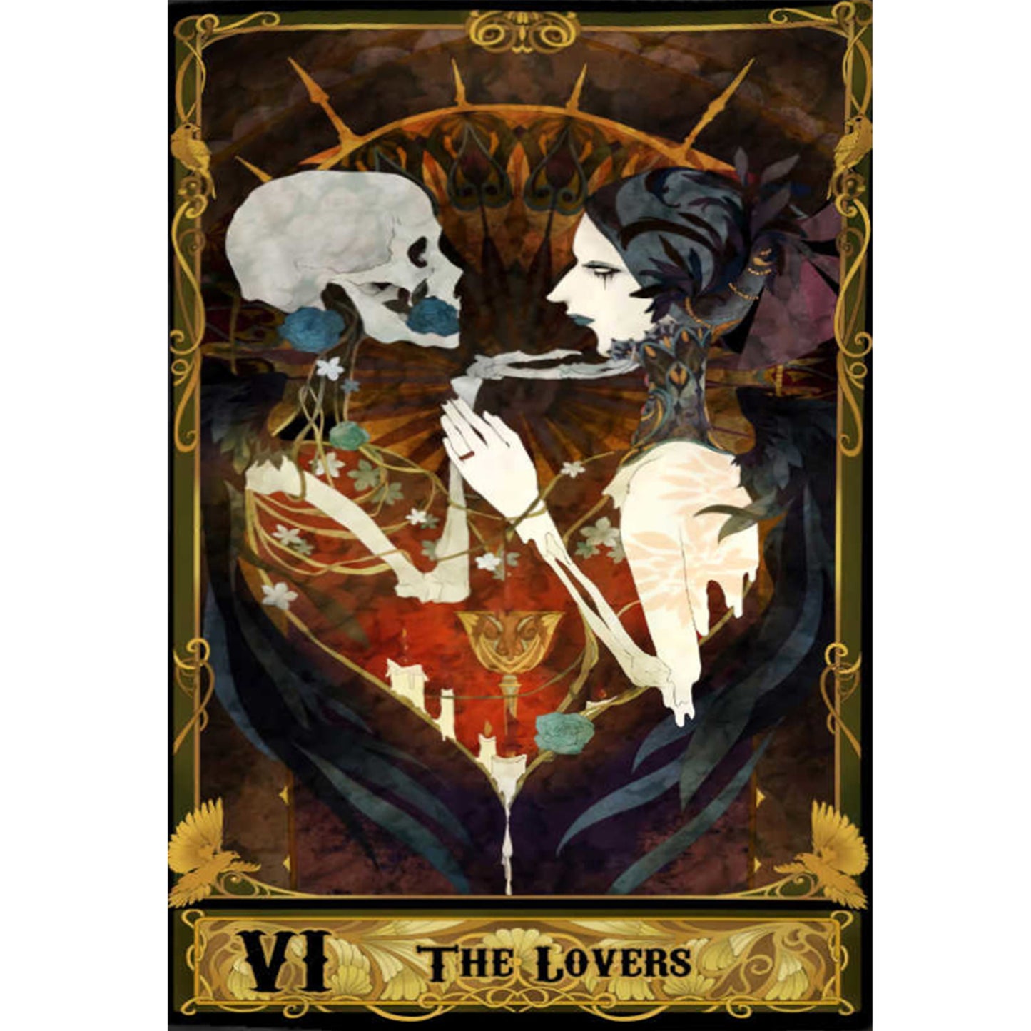 Tarot Series - The Lovers - Full 11CT Stamped Cross Stitch 50x70CM - Huacan