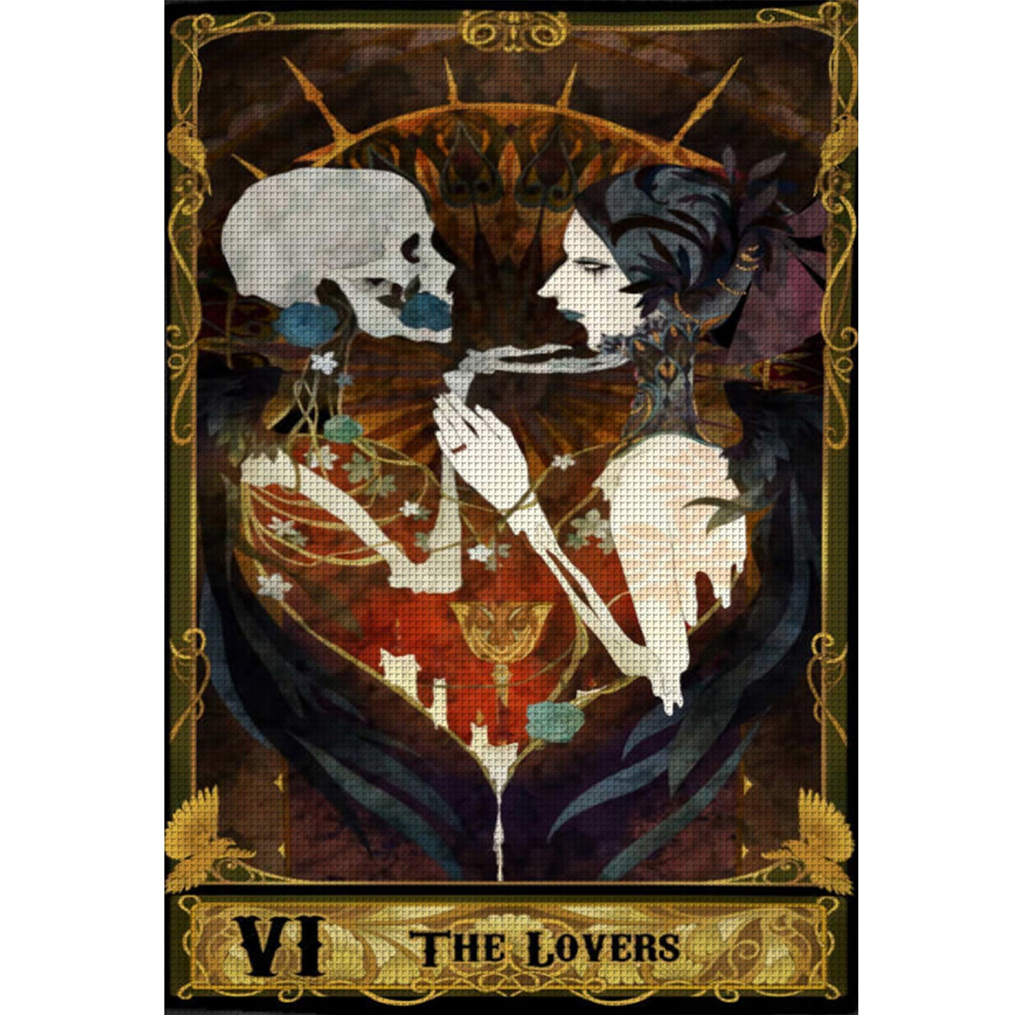 Tarot Series - The Lovers - Full 11CT Stamped Cross Stitch 50x70CM - Huacan