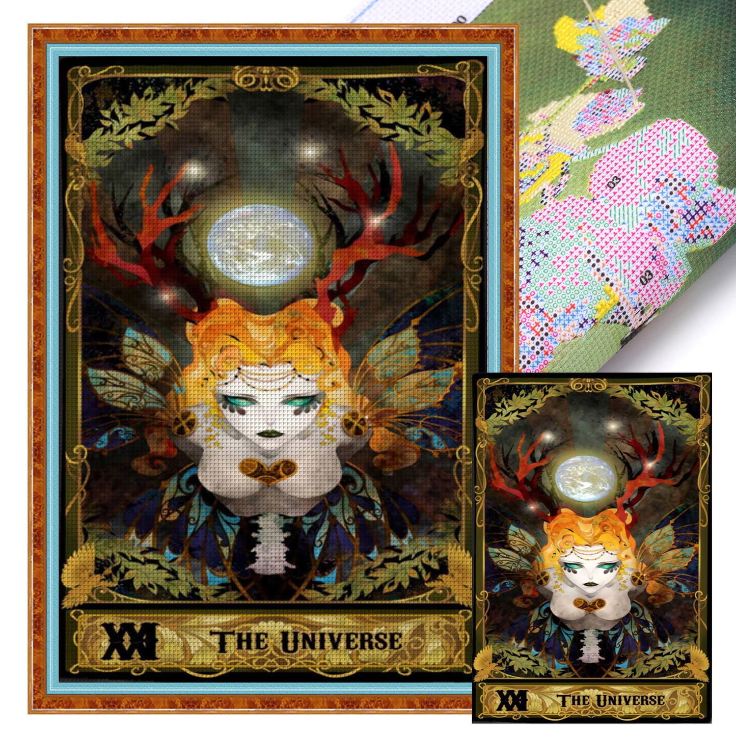 Tarot Series - The World - Full 11CT Stamped Cross Stitch 50x70CM - Huacan