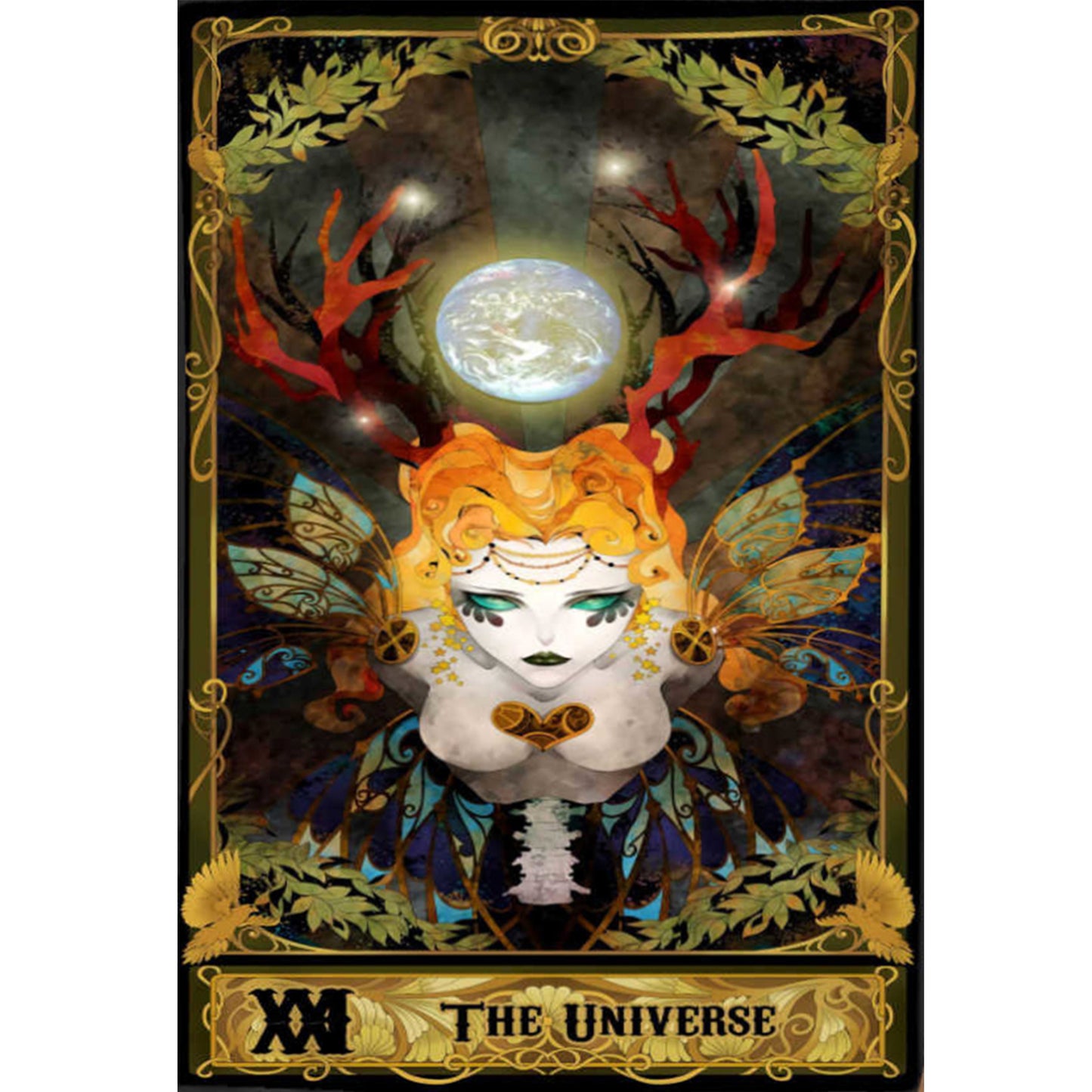 Tarot Series - The World - Full 11CT Stamped Cross Stitch 50x70CM - Huacan
