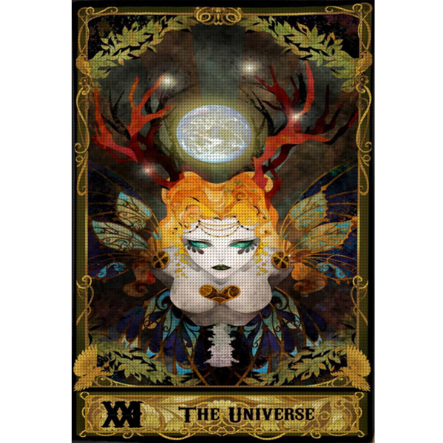 Tarot Series - The World - Full 11CT Stamped Cross Stitch 50x70CM - Huacan