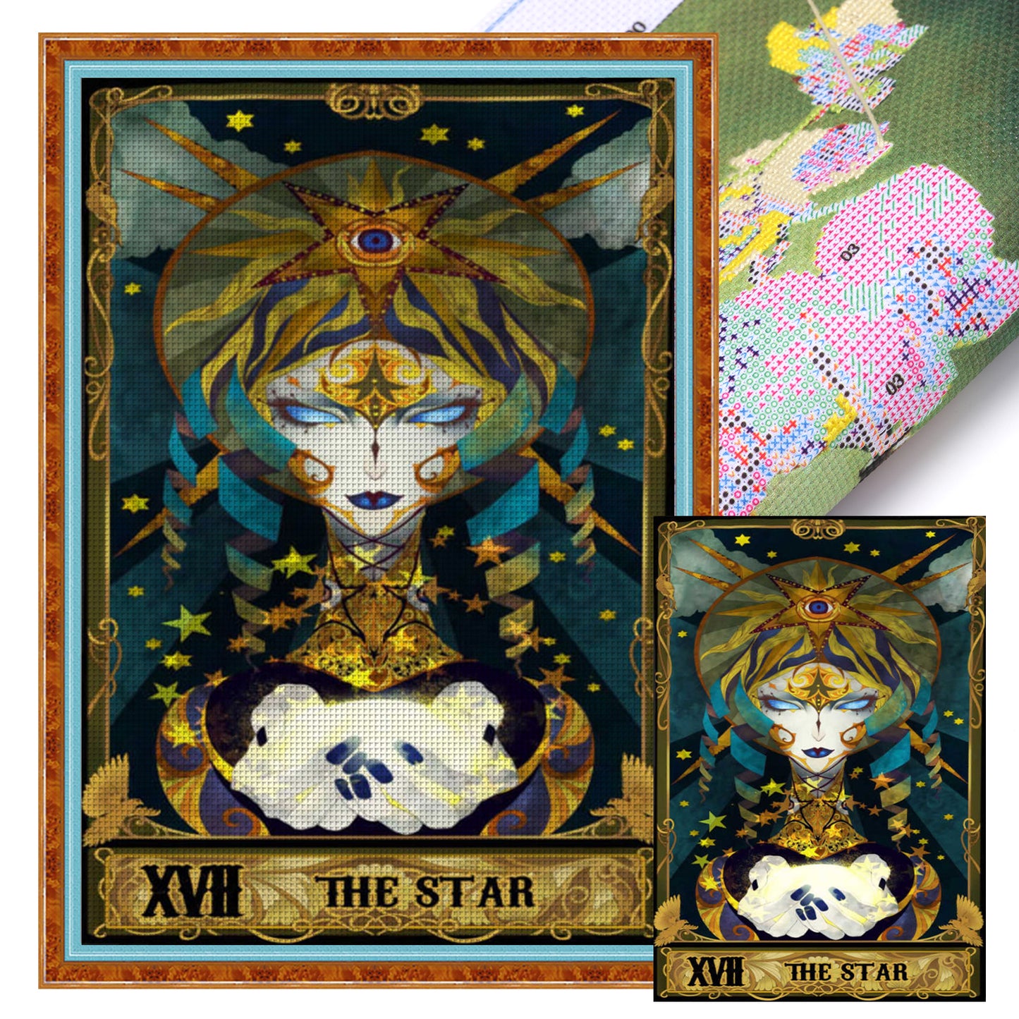 Tarot Series - The Stars - Full 11CT Stamped Cross Stitch 50x70CM - Huacan