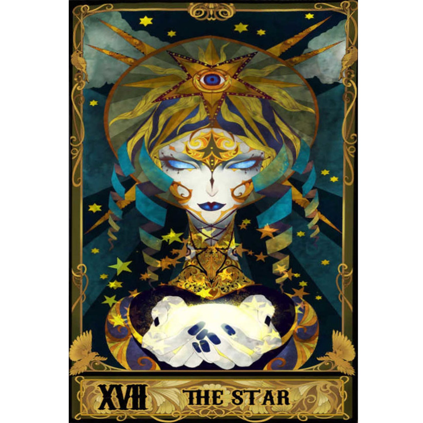 Tarot Series - The Stars - Full 11CT Stamped Cross Stitch 50x70CM - Huacan