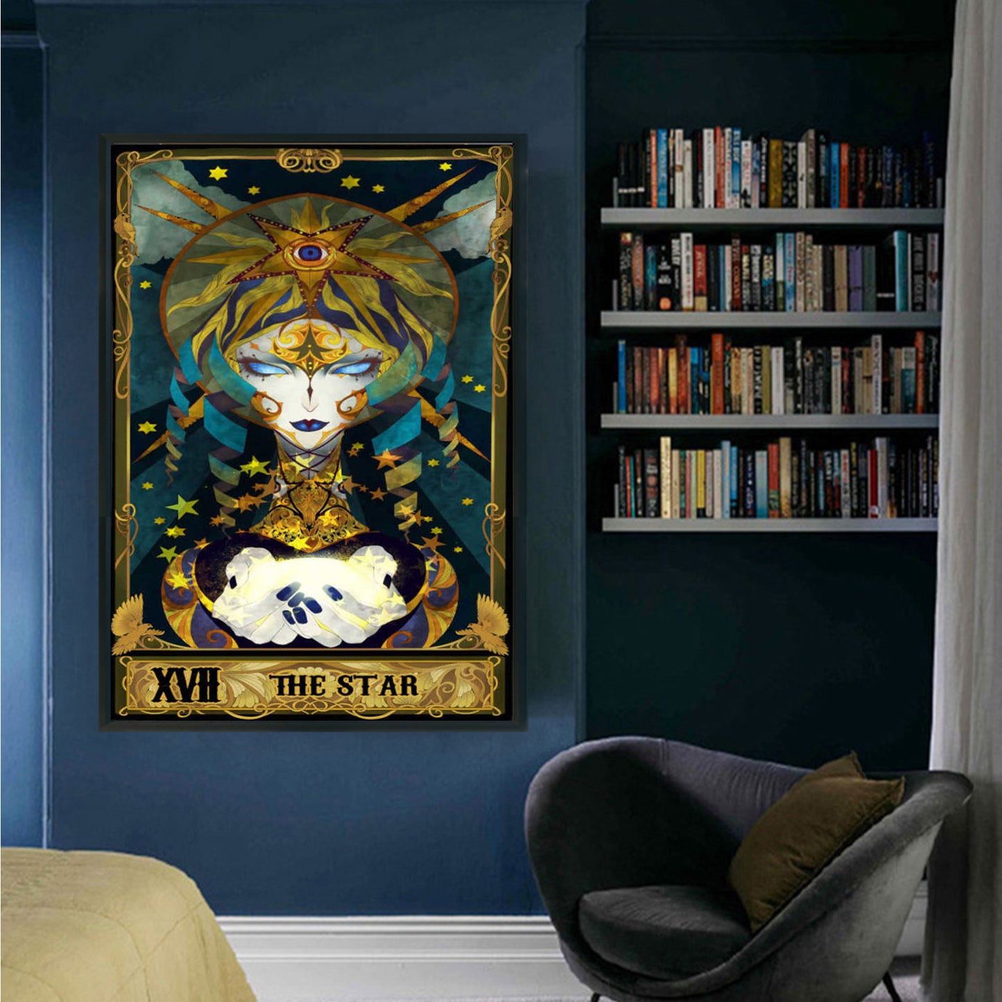 Tarot Series - The Stars - Full 11CT Stamped Cross Stitch 50x70CM - Huacan