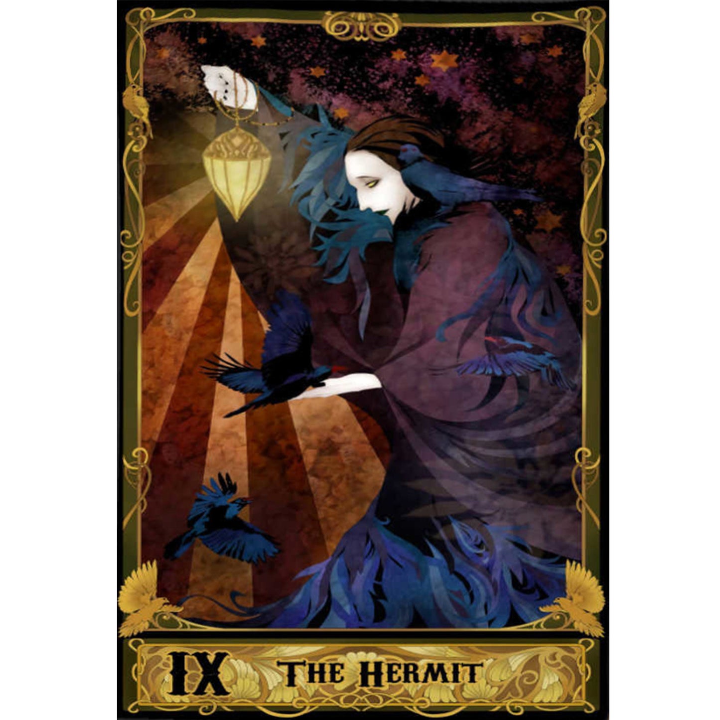 Tarot Series - The Hermit - Full 11CT Stamped Cross Stitch 50x70CM - Huacan