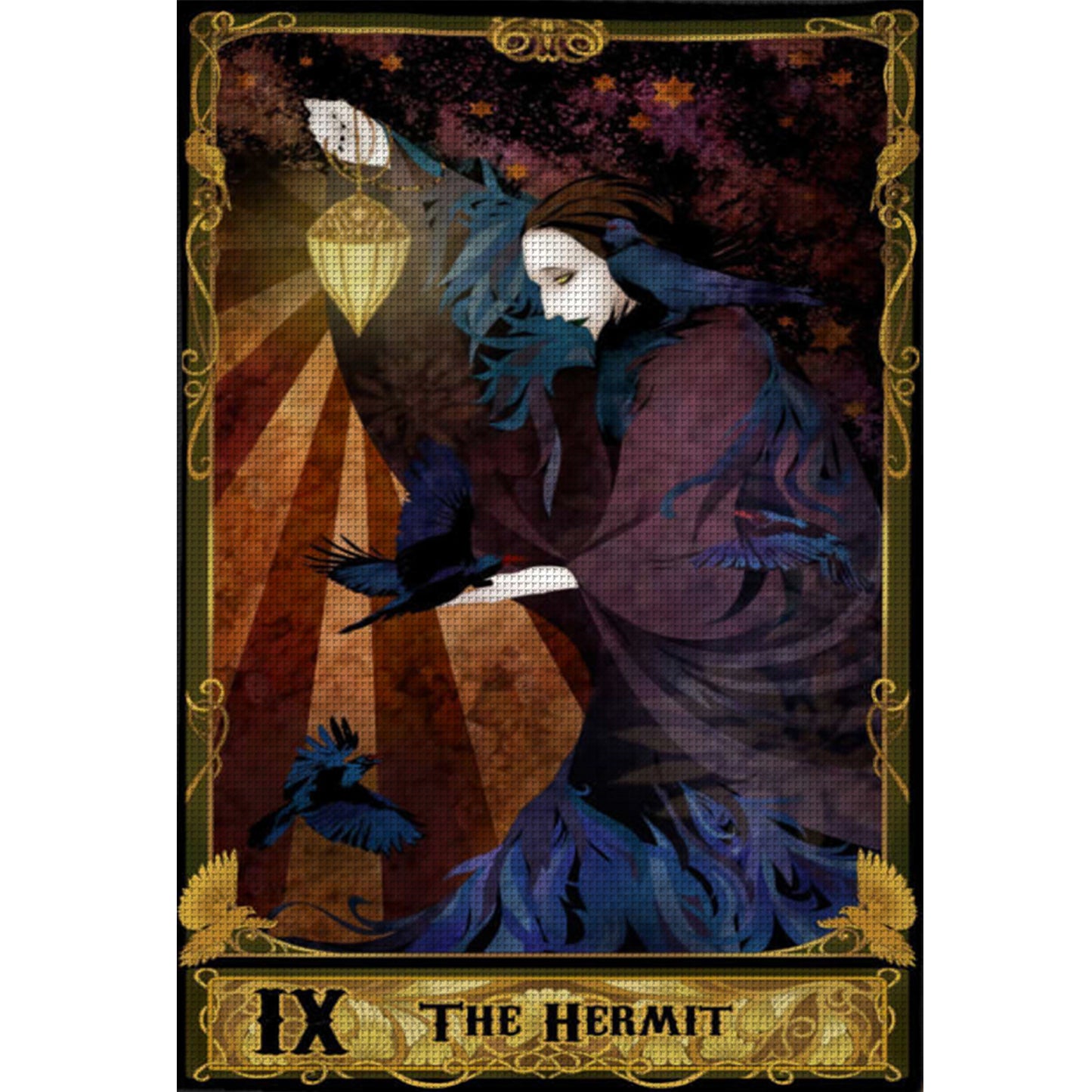 Tarot Series - The Hermit - Full 11CT Stamped Cross Stitch 50x70CM - Huacan