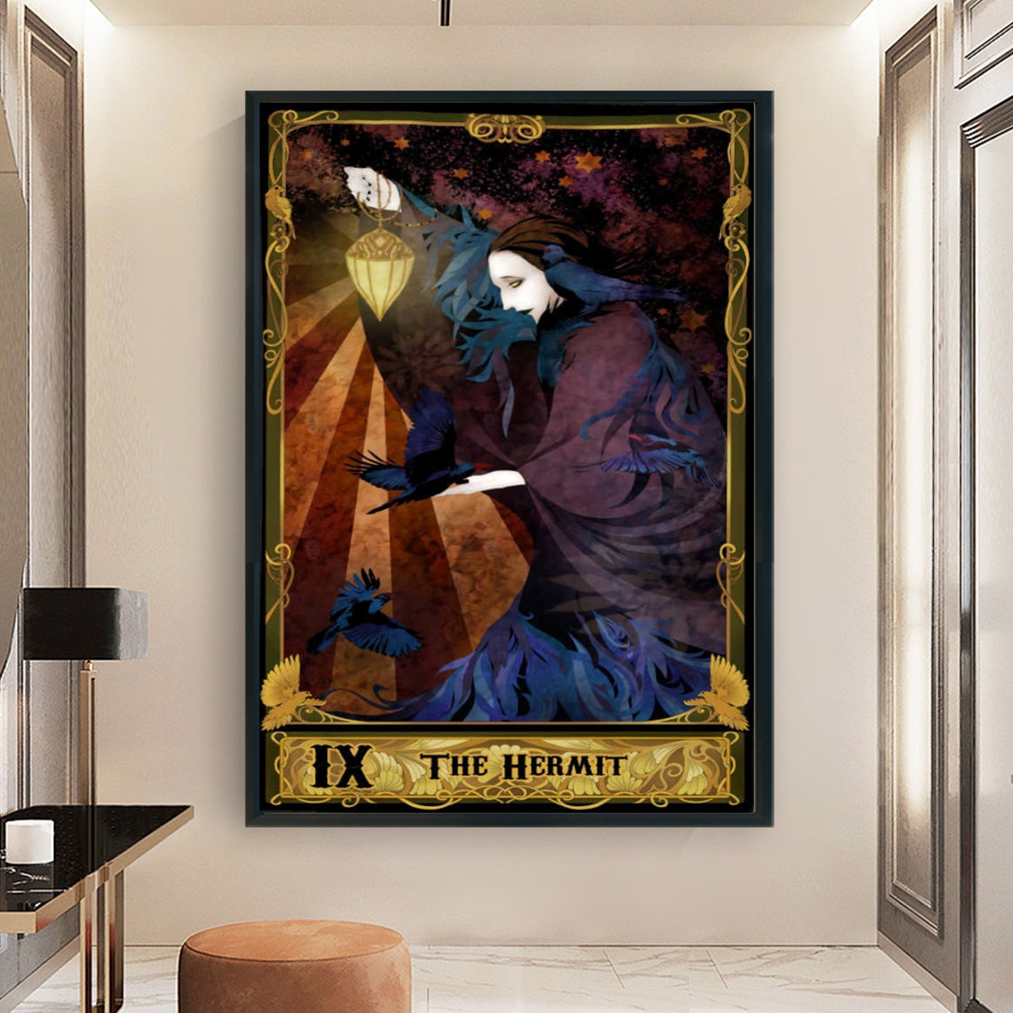 Tarot Series - The Hermit - Full 11CT Stamped Cross Stitch 50x70CM - Huacan