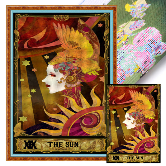 Tarot Series - The Sun - Full 11CT Stamped Cross Stitch 50x70CM - Huacan