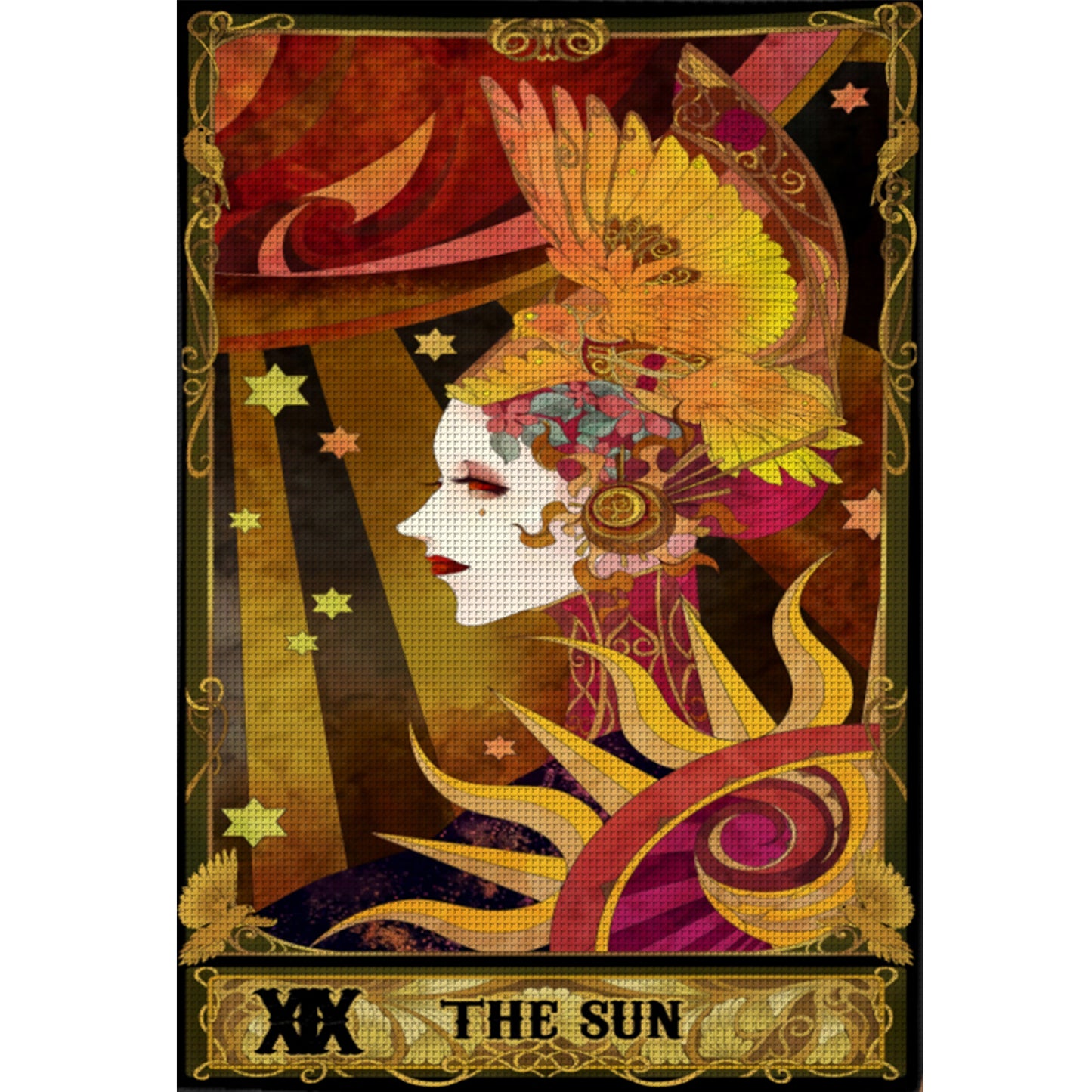 Tarot Series - The Sun - Full 11CT Stamped Cross Stitch 50x70CM - Huacan