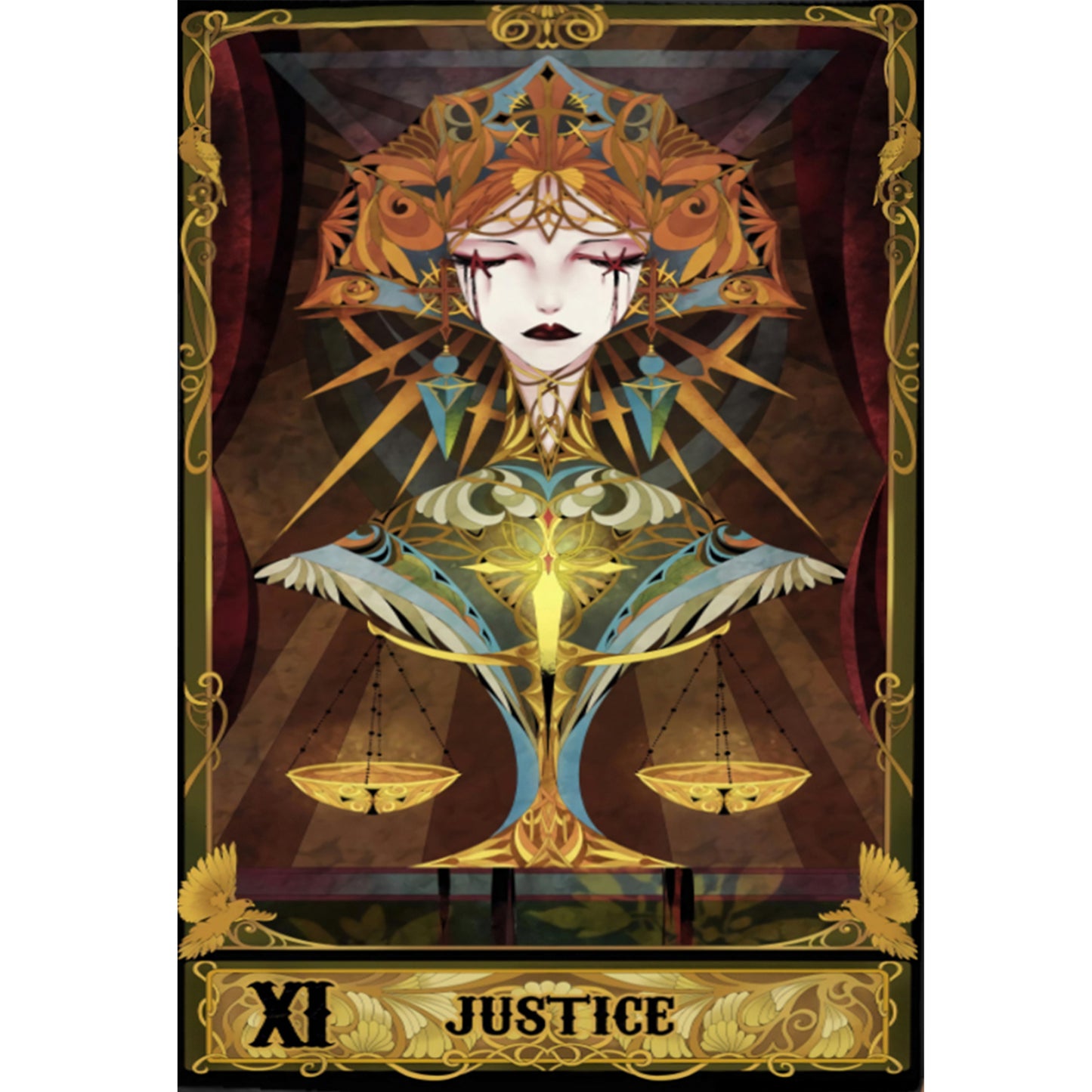 Tarot Series - Justice - Full 11CT Stamped Cross Stitch 50x70CM - Huacan
