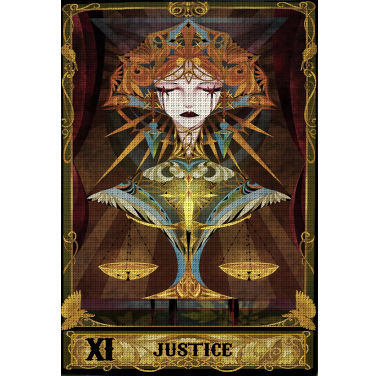 Tarot Series - Justice - Full 11CT Stamped Cross Stitch 50x70CM - Huacan