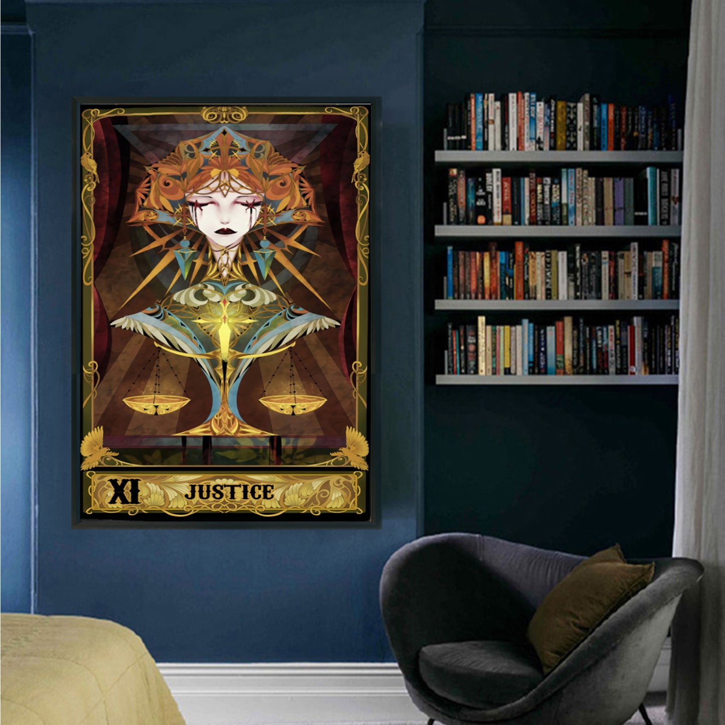 Tarot Series - Justice - Full 11CT Stamped Cross Stitch 50x70CM - Huacan