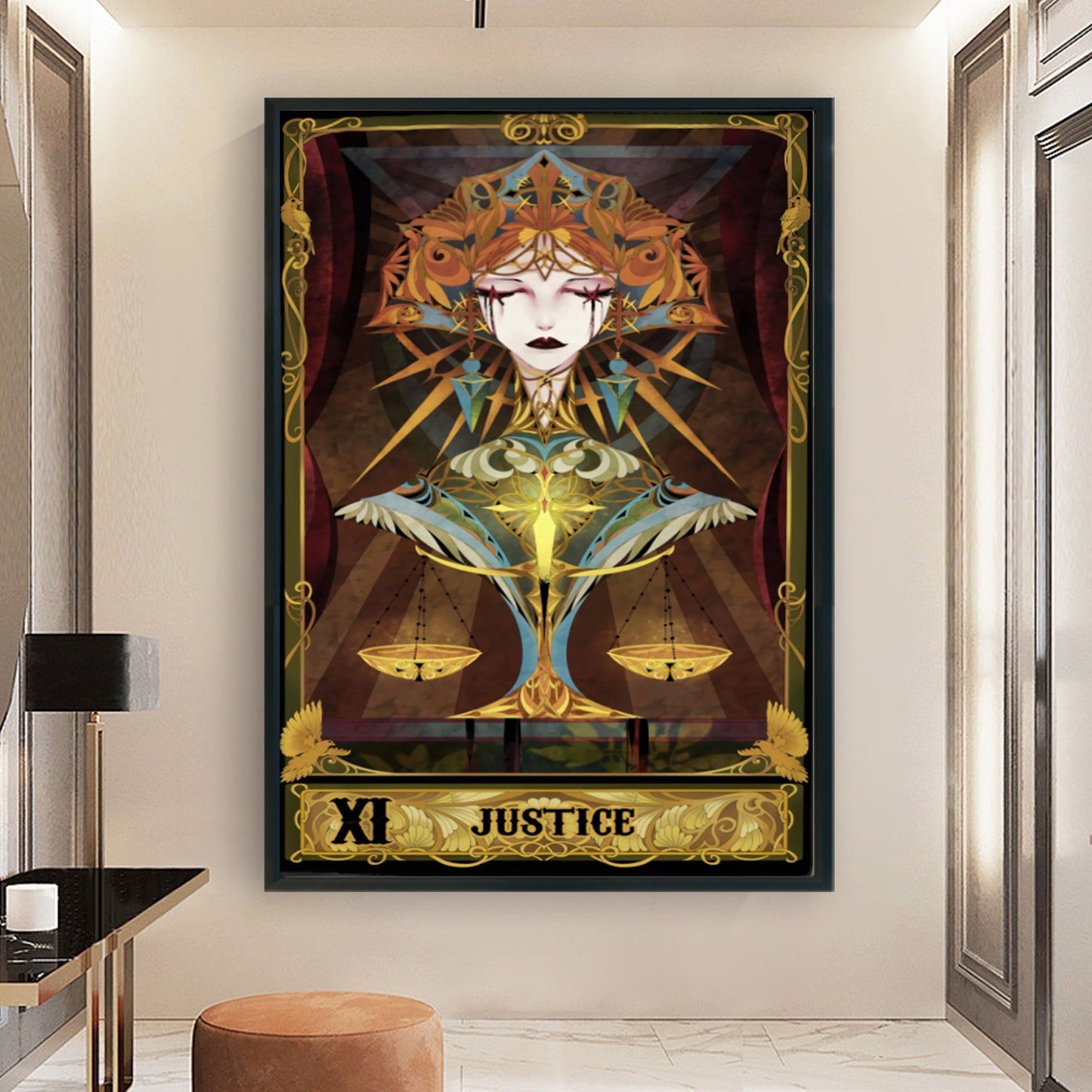 Tarot Series - Justice - Full 11CT Stamped Cross Stitch 50x70CM - Huacan