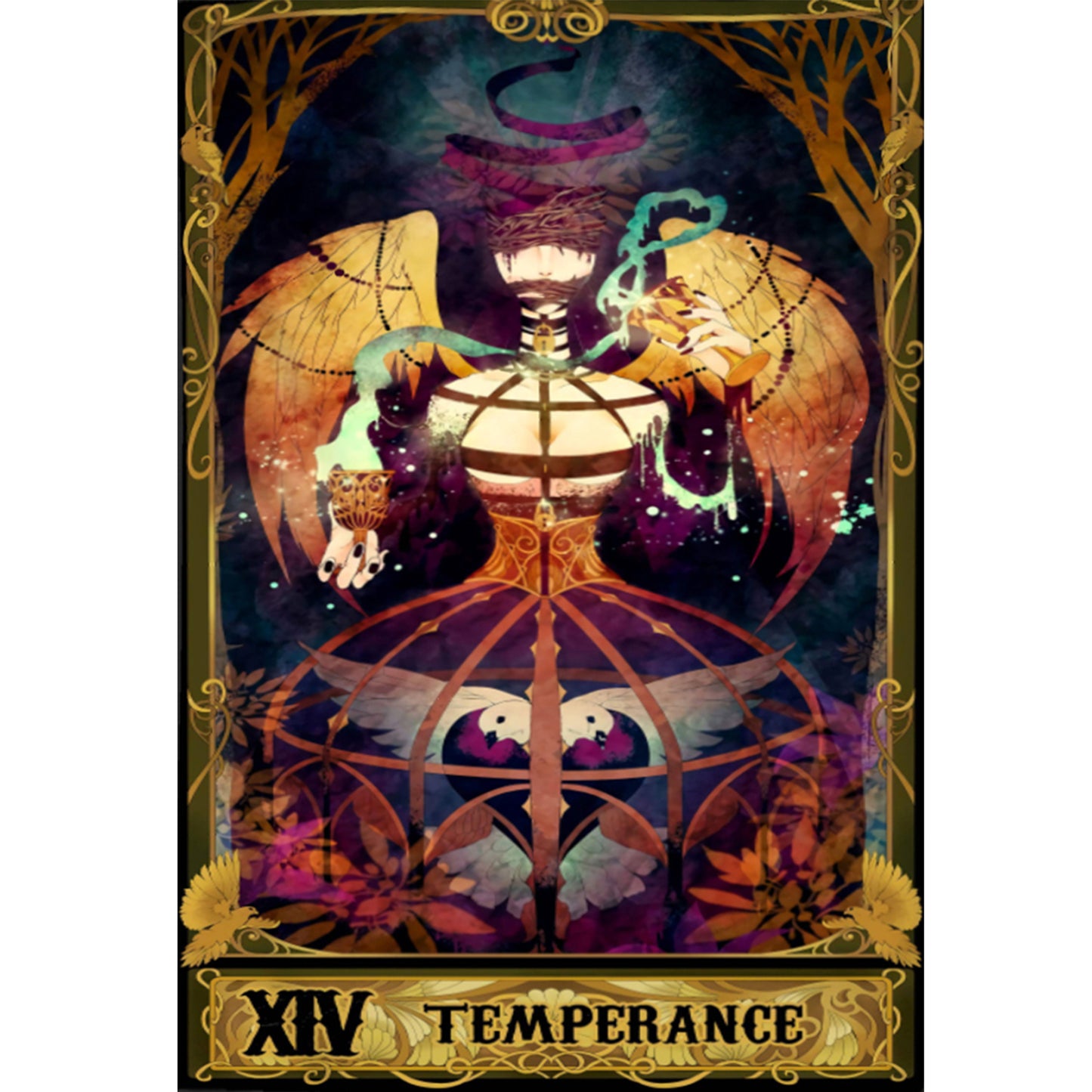Tarot Series - Temperance - Full 11CT Stamped Cross Stitch 50x70CM - Huacan